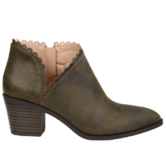 JOURNEE COLLECTION Tessa Cutout Bootie in Faux Leather, Olive, Size: 9M, NWT** - Picture 2 of 4